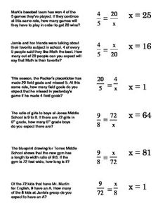 Solving Proportions Worksheet Word Problems