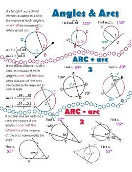 Inscribed Angles Worksheet Doc