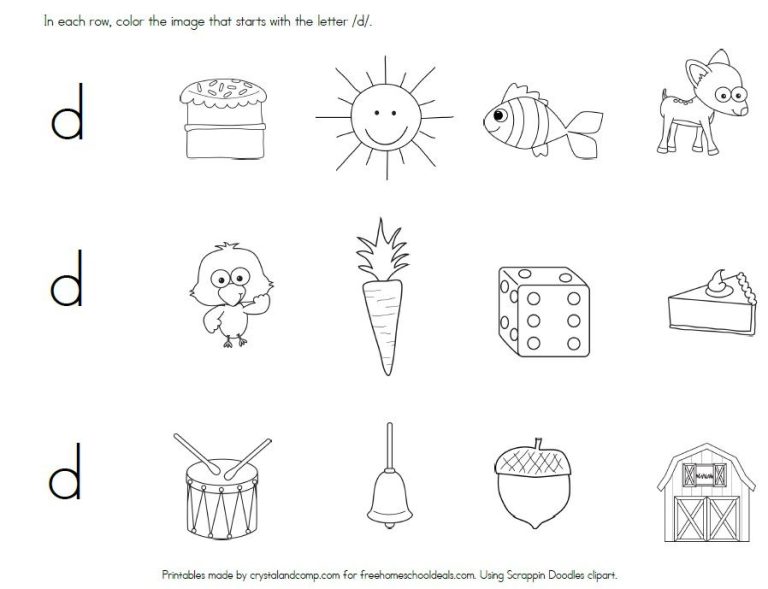 Letter D Worksheets Free