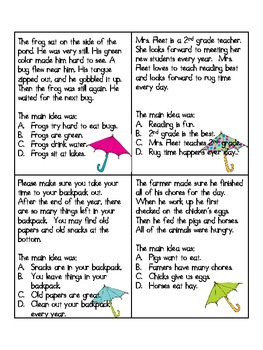 First Grade Main Idea Worksheets Pdf