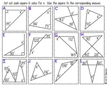 Worksheet Triangle Sum And Exterior Angle Theorem Worksheet Answers