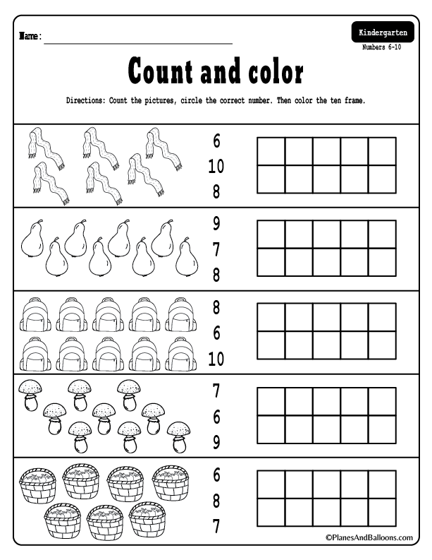 Number Recognition Worksheets