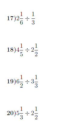 Dividing Mixed Numbers Worksheet With Answers