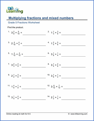 Multiplying Mixed Numbers Worksheet Pdf