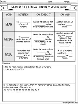 Measures Of Central Tendency Worksheet With Answers