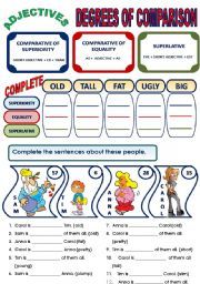 Degree Of Comparison Worksheet For Class 6