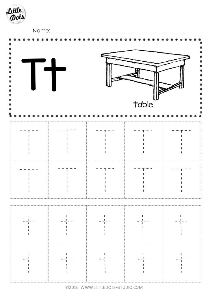 Letter T Worksheets For Kindergarten