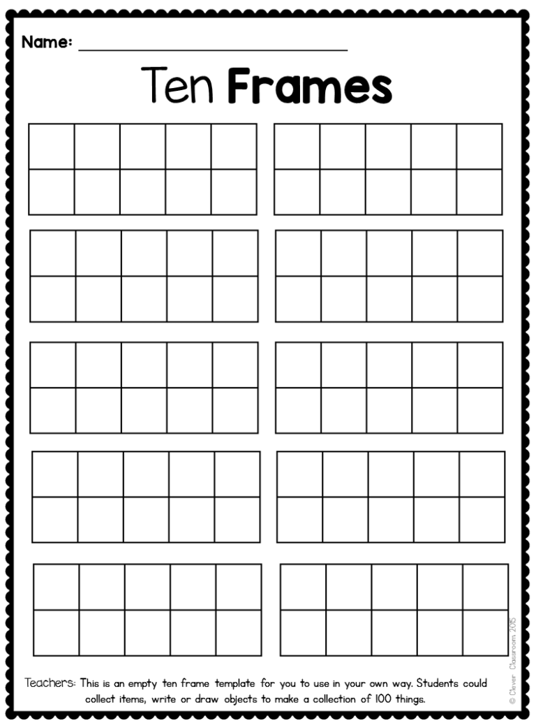 Blank Ten Frame Printable