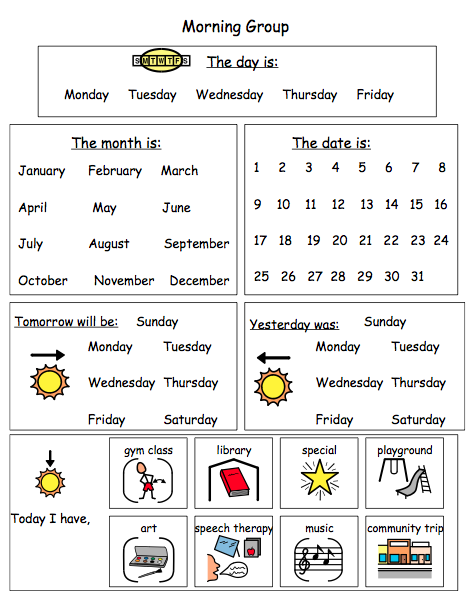 Calendar Worksheets For Preschool