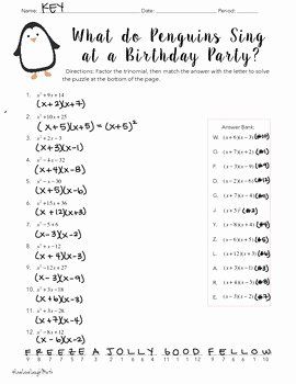 Factoring Trinomials Worksheet Answers