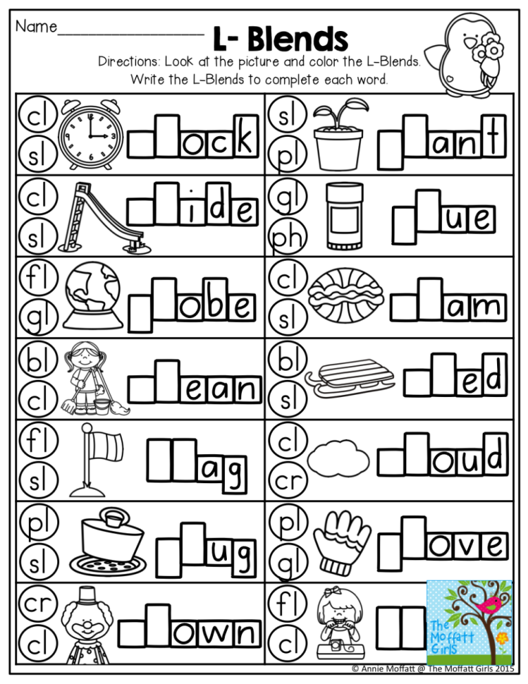 Blends Worksheets Free Printable