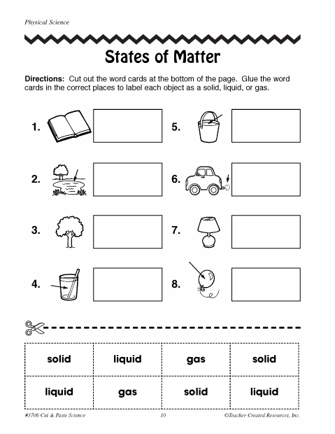 States Of Matter Worksheet 3rd Grade