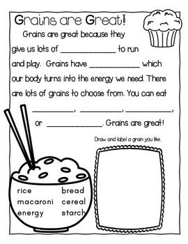 Food Worksheet For Grade 3