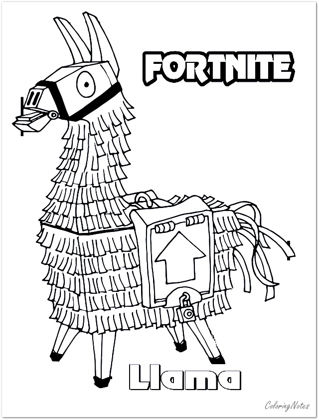 Fortnite Llama Coloring Page