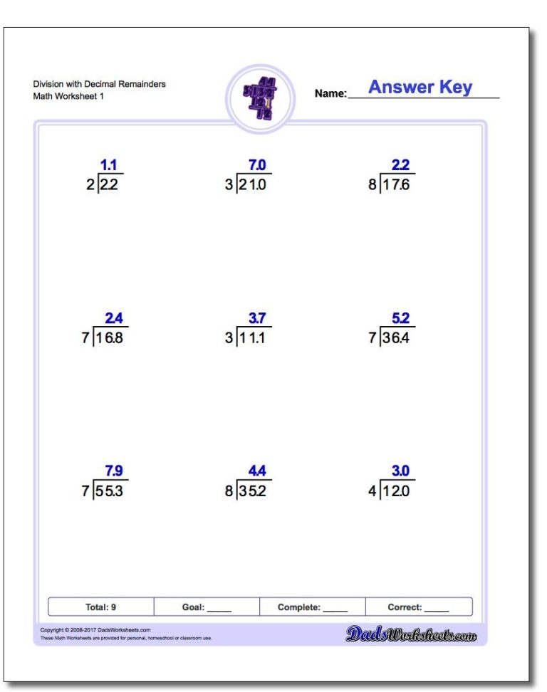 Long Division Questions Thousands