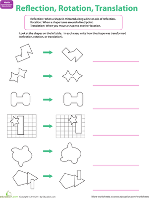 Reflection Worksheets Pdf