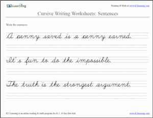 Free Handwriting Worksheets Sentences