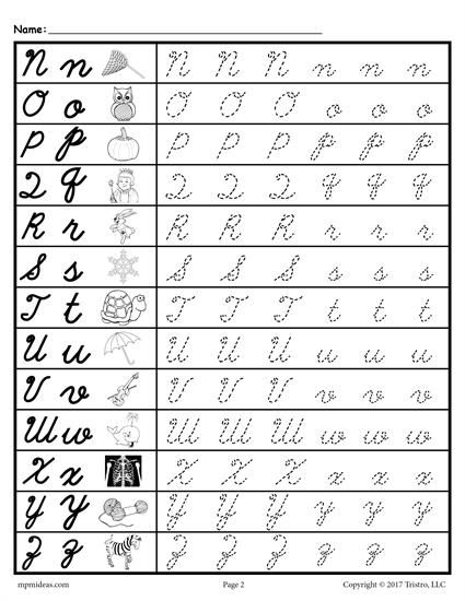 Alphabet Handwriting Worksheets Free