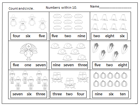 Number Words Worksheet 1-10