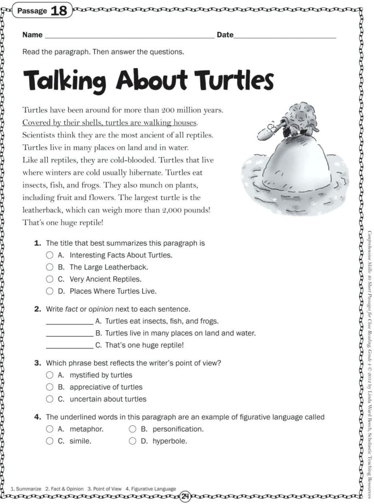 2nd Grade Reading Comprehension Worksheets Pdf Free