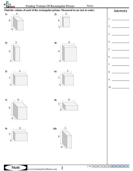 Common Core Worksheets Volume