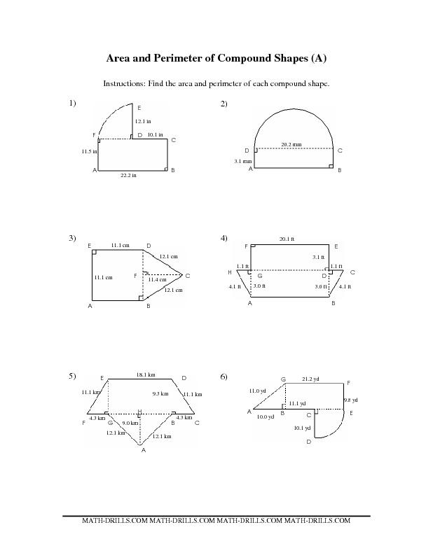 Compound Shapes Worksheet