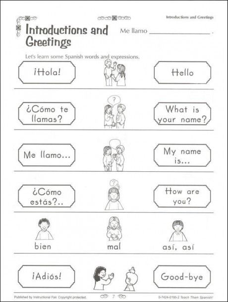 Spanish Worksheets For Kids