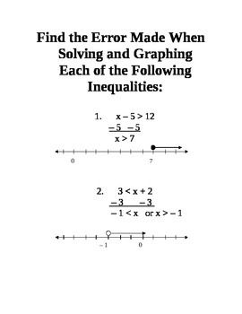 One Step Inequalities Worksheet