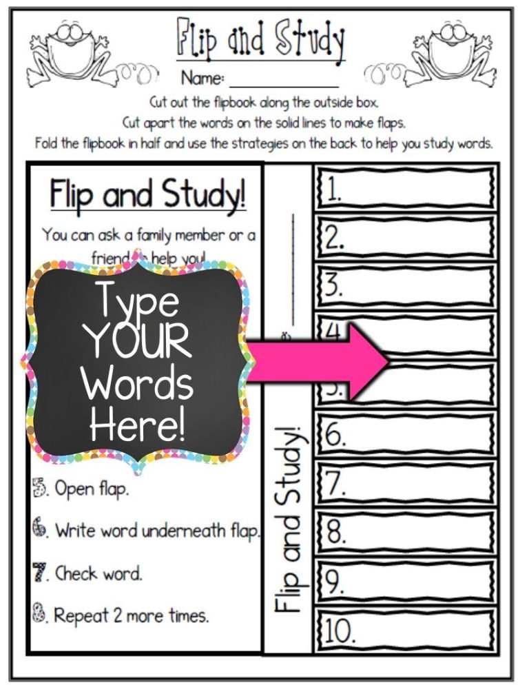 Spelling Practice Worksheets For Any List