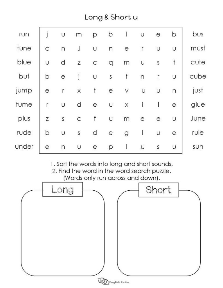 Short Vowel Sounds Worksheets Grade 5