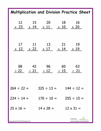 Year 4 Maths Worksheets Division