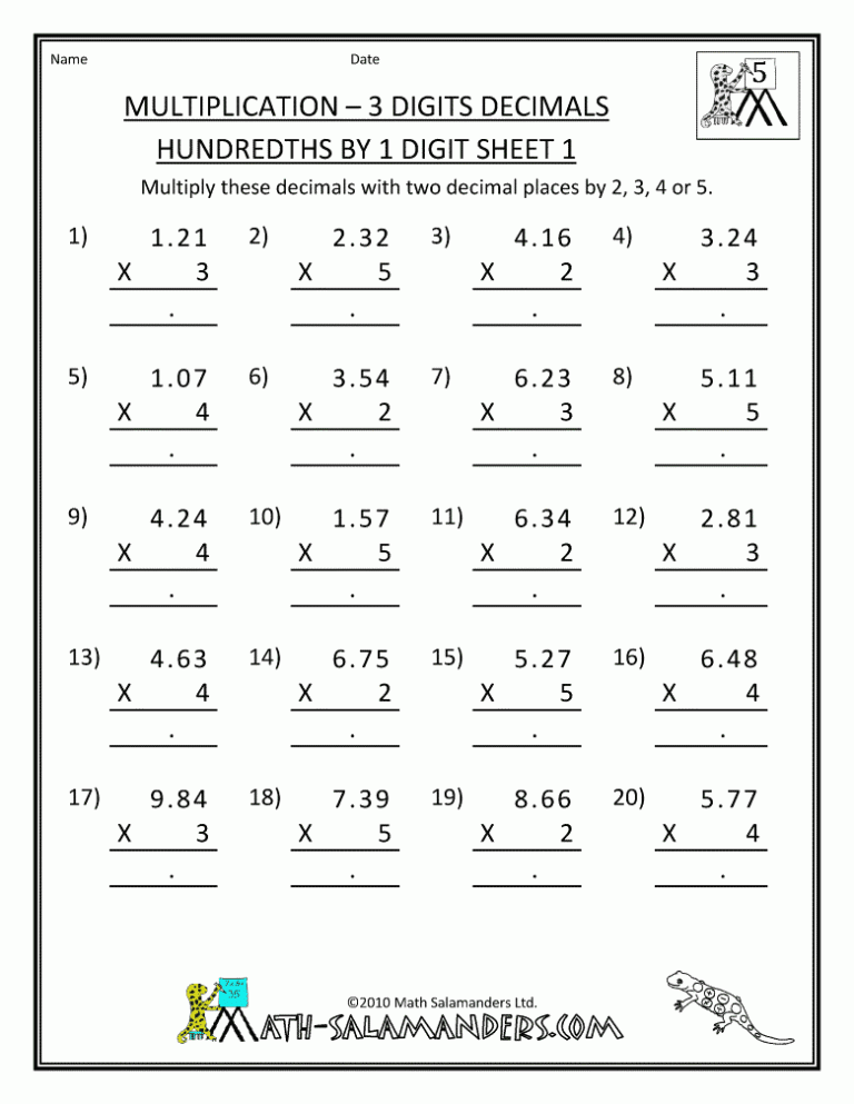 Year 5 Maths Worksheets Addition