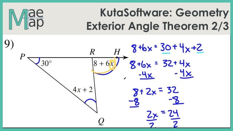 Worksheet Triangle Sum And Exterior Angle Theorem Kuta Software