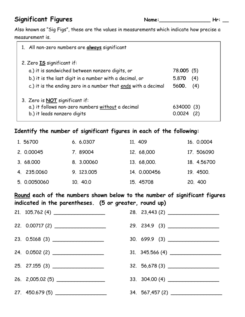 Scientific Notation Worksheet #1 Objective #17 Answer Key