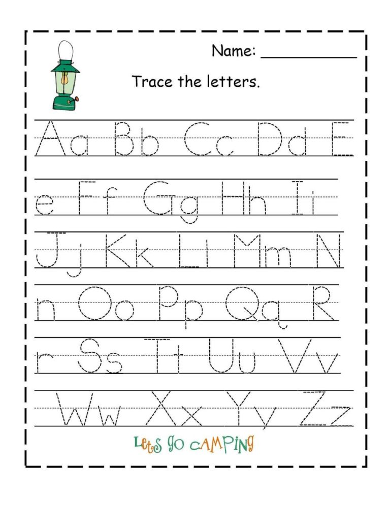 Free Tracing Worksheets For Kids