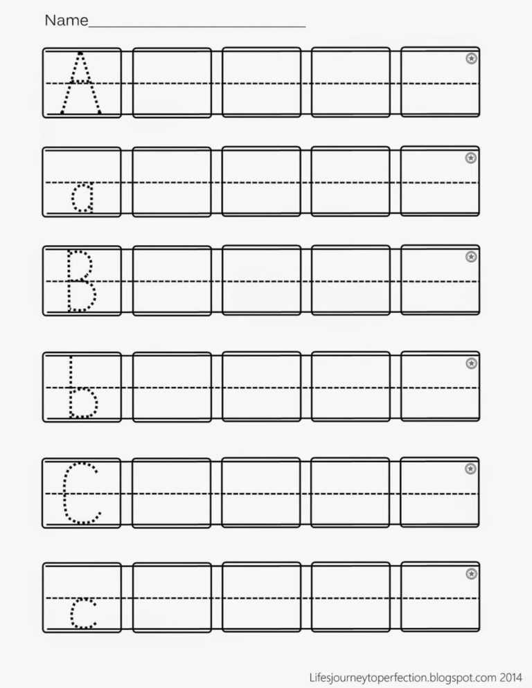 Handwriting Worksheets For Kindergarten Alphabet