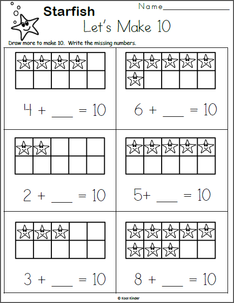 Addition Worksheets For Kindergarten 1-10