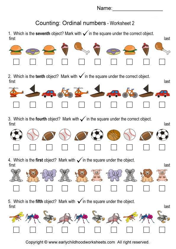 Ordinal Numbers 1-20 Worksheet Pdf