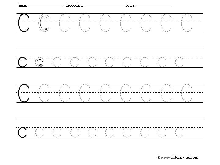 Tracing Letters Worksheets C