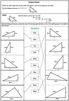 Pythagorean Theorem Worksheet Answer Key Geometry