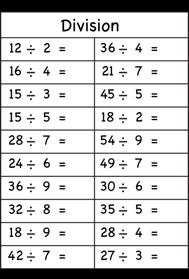 Division Worksheets Grade 4 Pdf