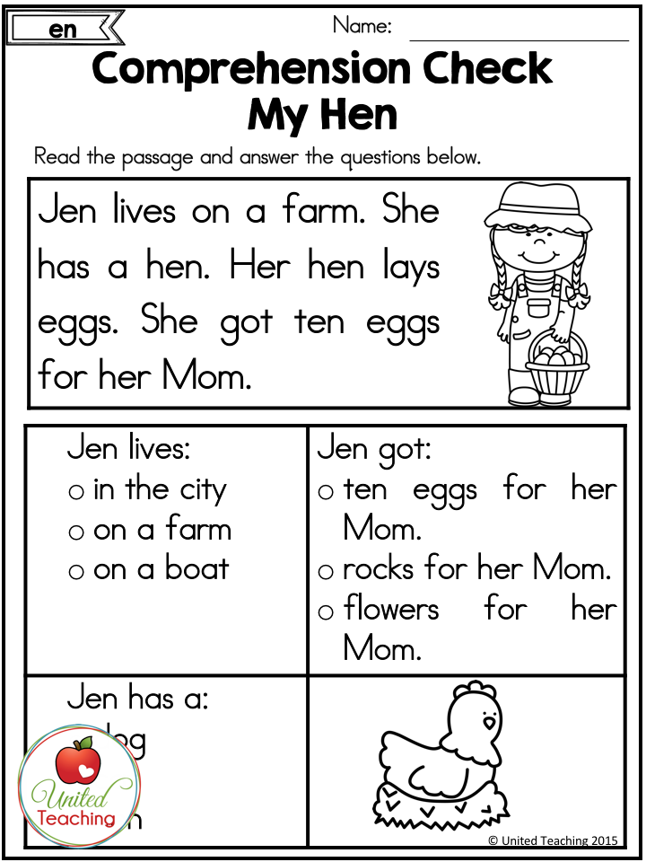 Beginner Cvc Reading Comprehension Worksheets For Kindergarten