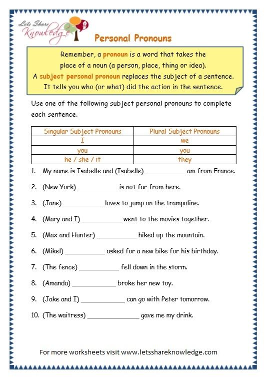 Nouns Worksheet For Grade 3 With Answers