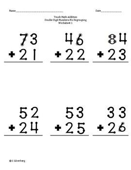 Kindergarten Touch Math Addition Worksheets