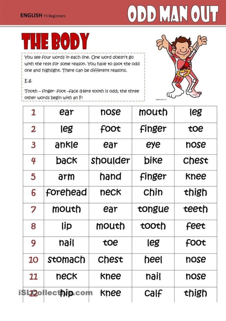 Odd One Out Worksheets For Grade 1