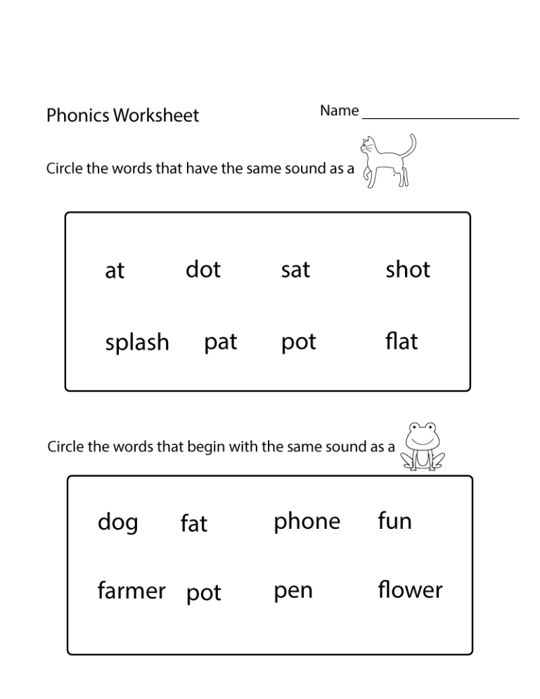 Free Printable Kindergarten Worksheets Pdf