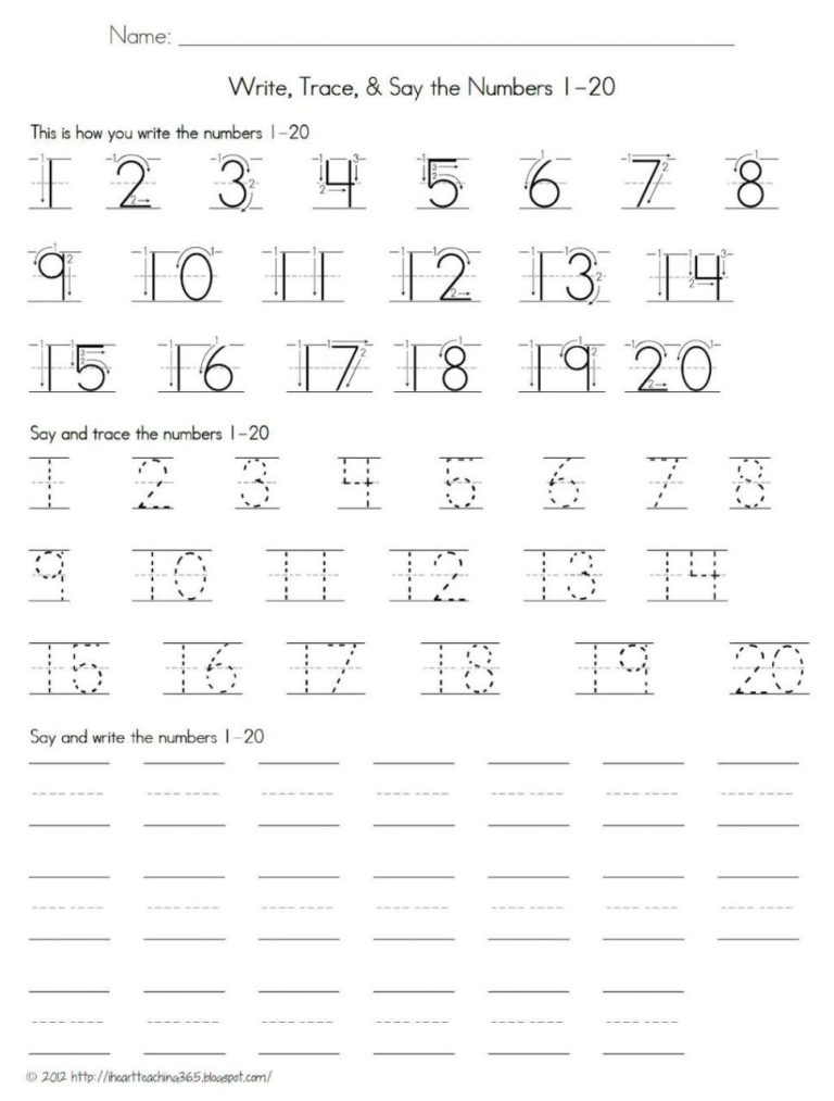 Preschool Worksheets Pdf Numbers