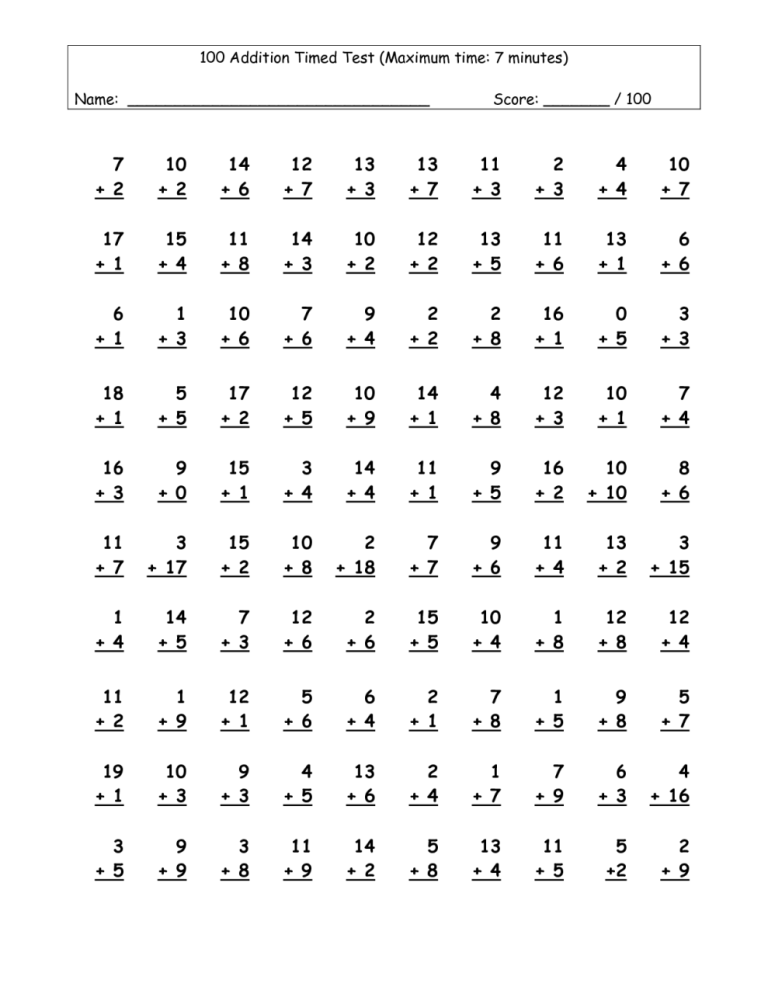 Multiplication Worksheets Grade 5 100 Problems