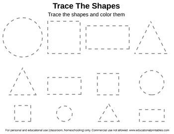 Tracing Preschool Worksheets Shapes