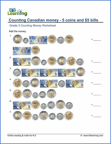 Math Worksheets Grade 5 Money